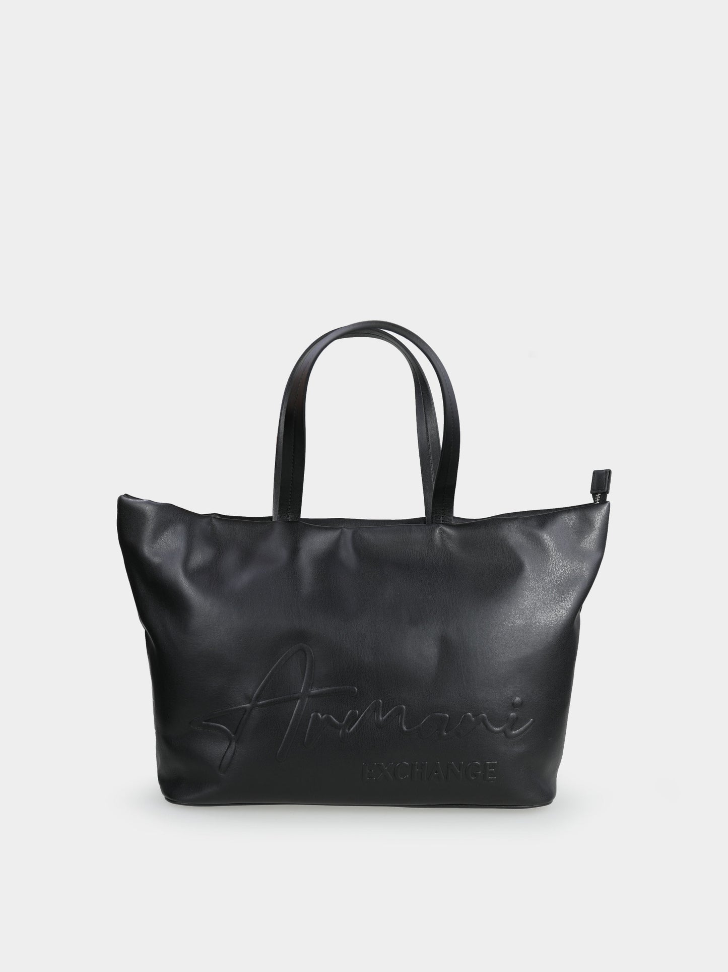 Borsa Shopper Nera Armani Exchange con Logo in Rilievo