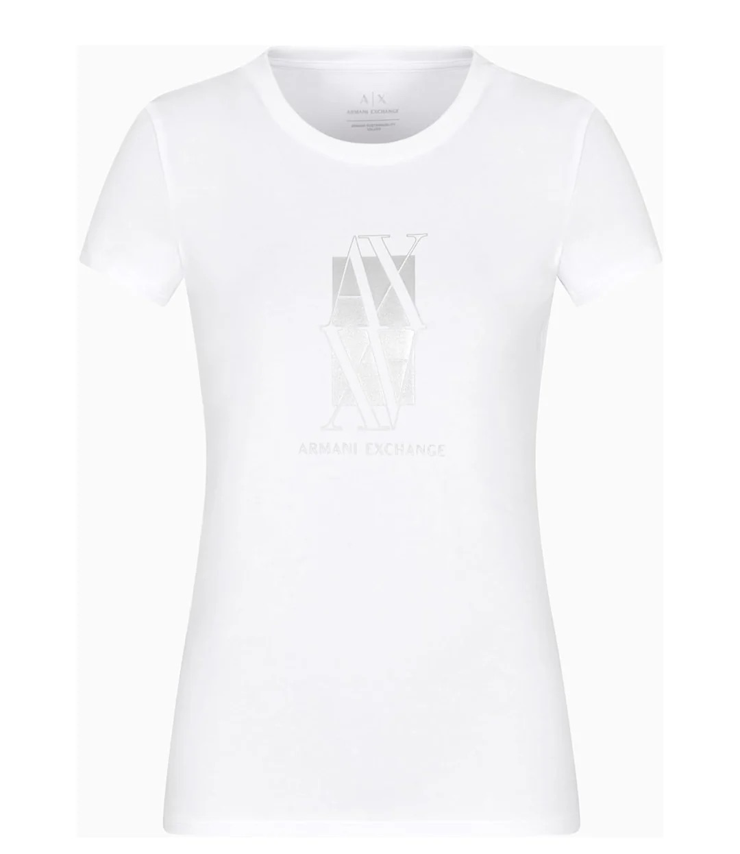 T-shirt Bianca A|X con Logo Metallizzato