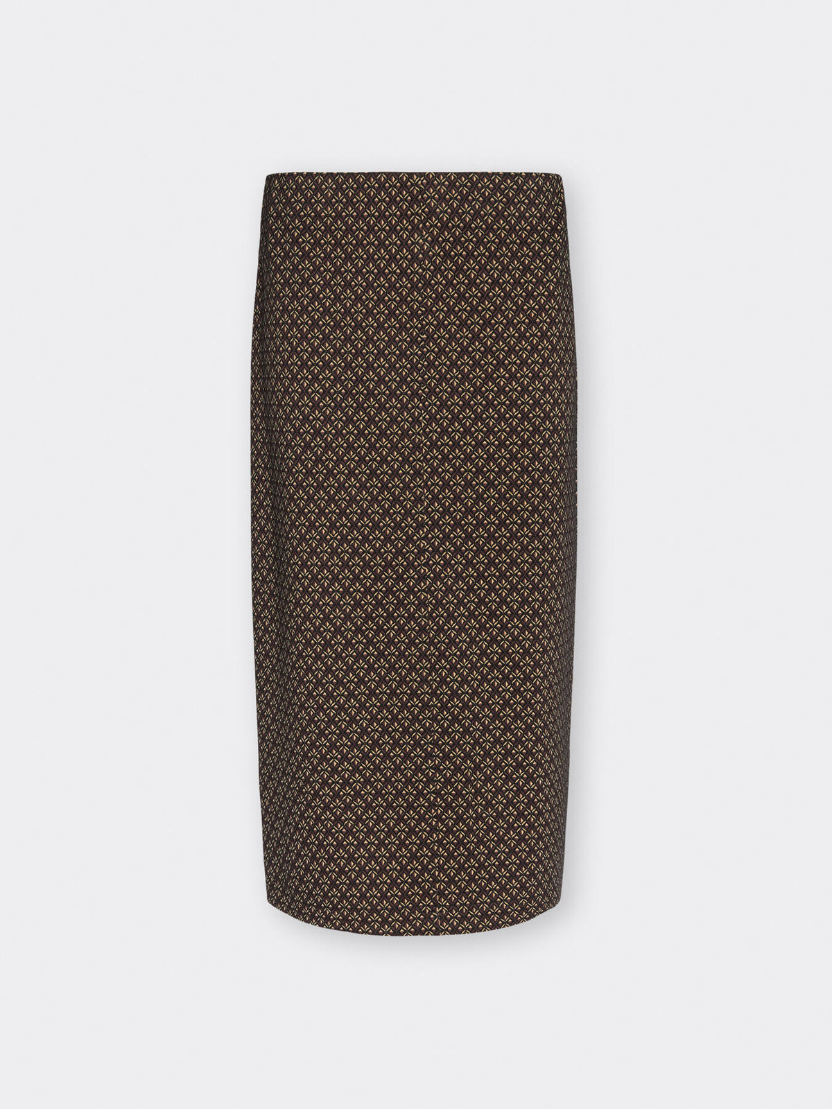 Gonna Tubino Midi Jacquard Geometrico Nero - Elena Mirò