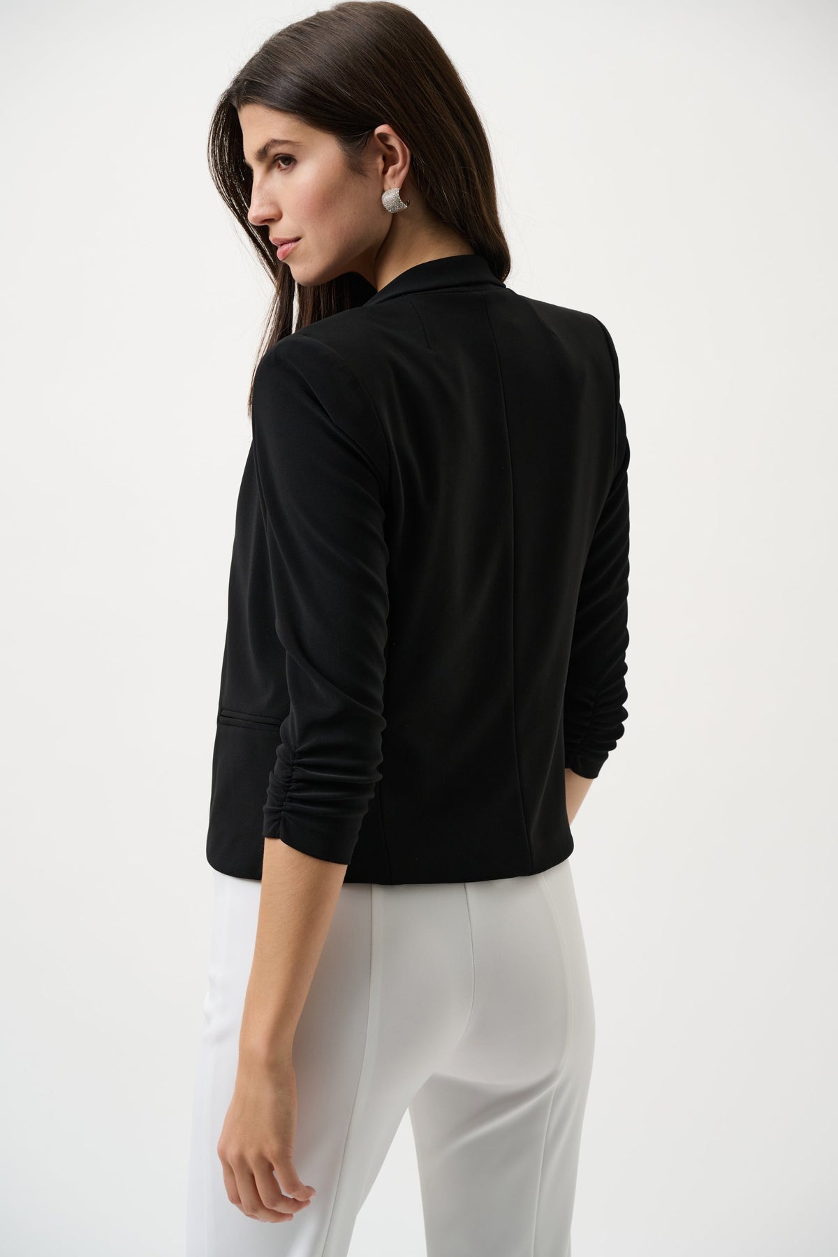 Blazer Classico con Maniche Arricciate Nero - Joseph Ribkoff