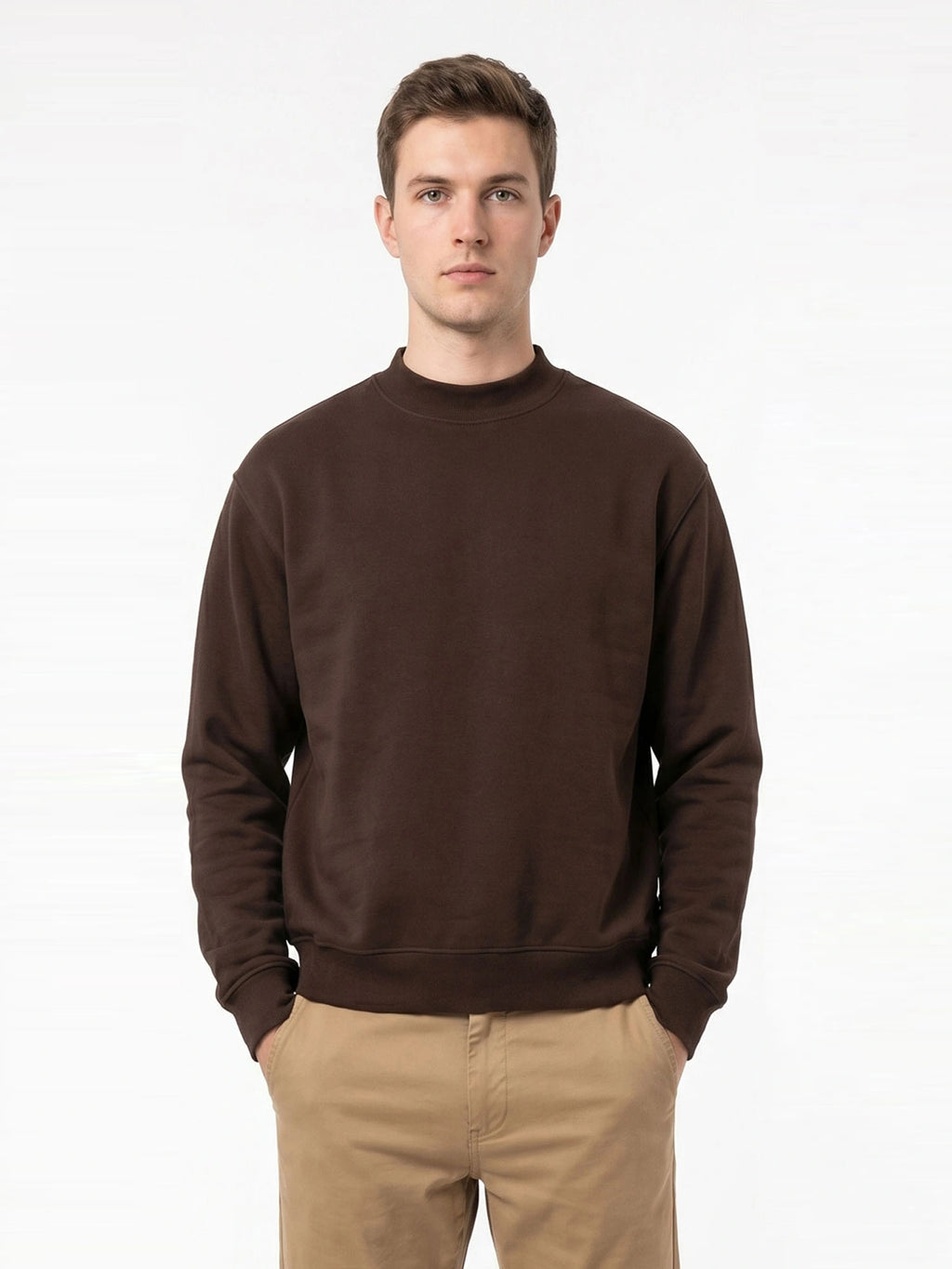 Felpa Girocollo Cropped Sportswear Moro - Berna