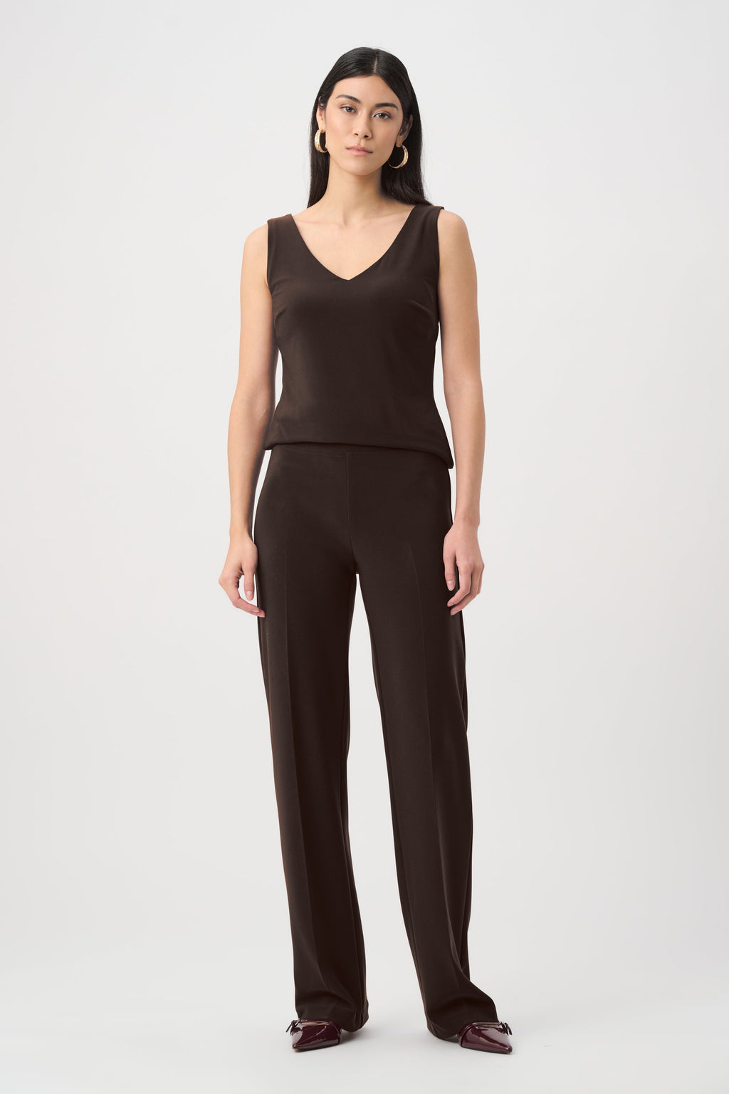 Pantalone a Gamba Larga Classico Moka - Joseph Ribkoff