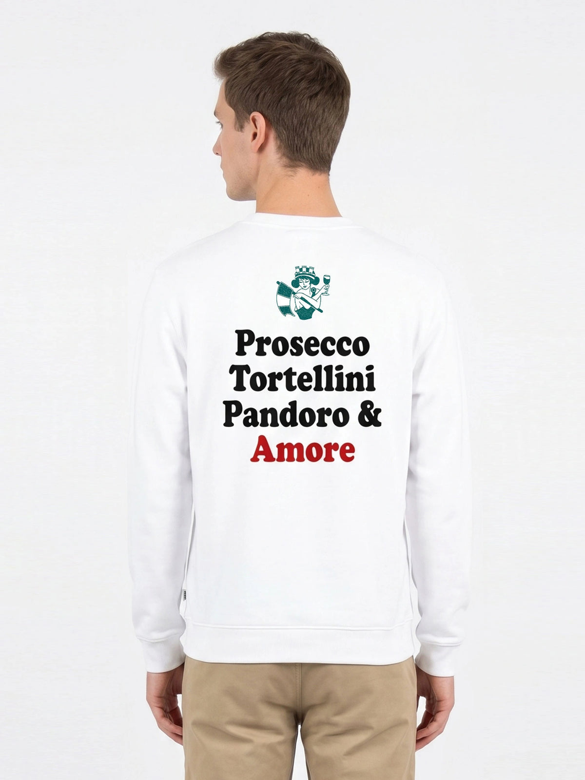 Felpa Girocollo Cropped Stampa Panna - Berna