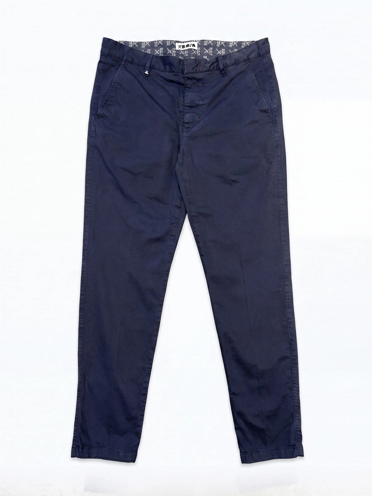 Pantalone Chinos Slim Fit in Raso Blu - Berna