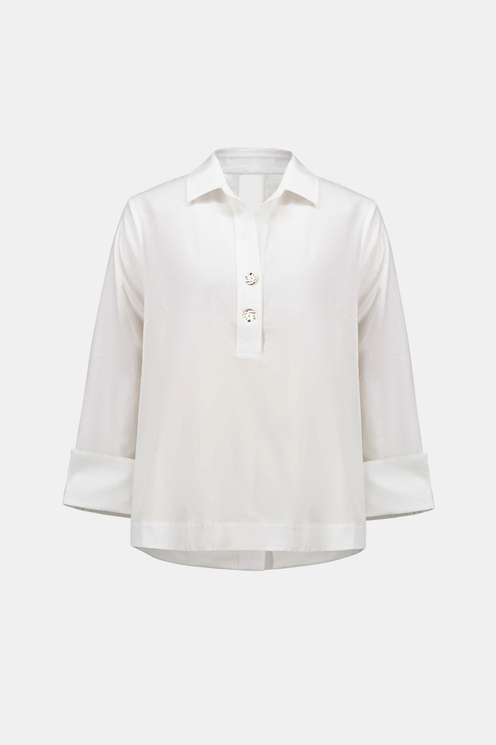 Top in Popeline con Collo a Camicia Panna - Joseph Ribkoff