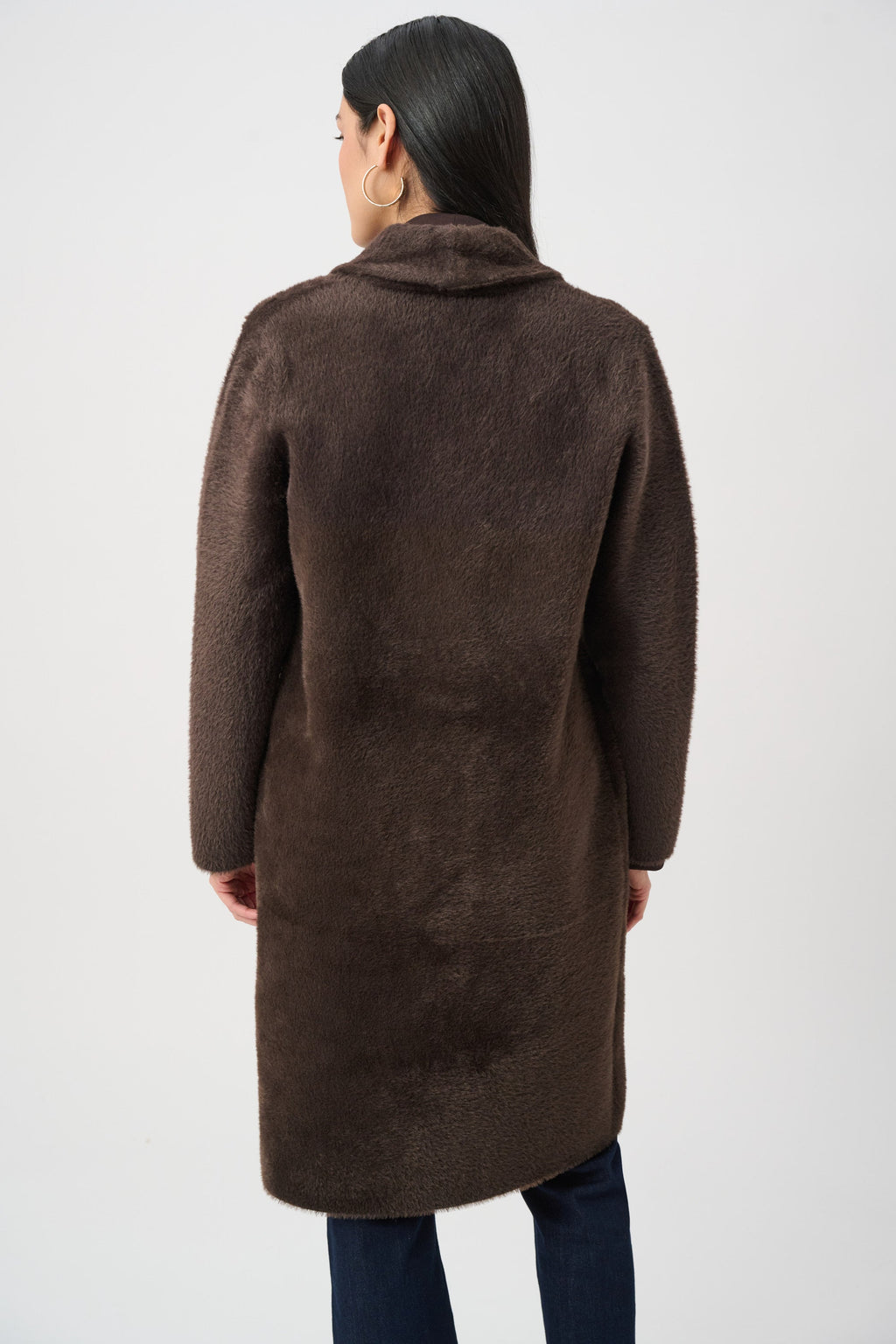 Cappotto con Collo in Ecopelliccia Staccabile Moka - Joseph Ribkoff