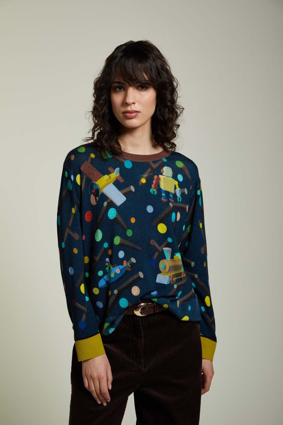 Pull Scollo a Barca Over Double Use Pattern Toys Navy - Jei's