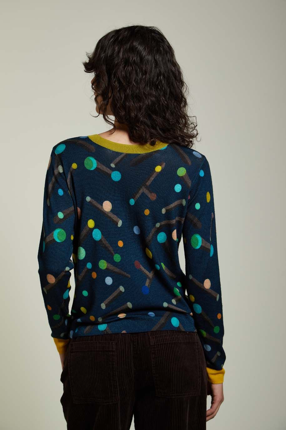 Pull Girocollo Double Use Pattern Toys Navy - Jei's