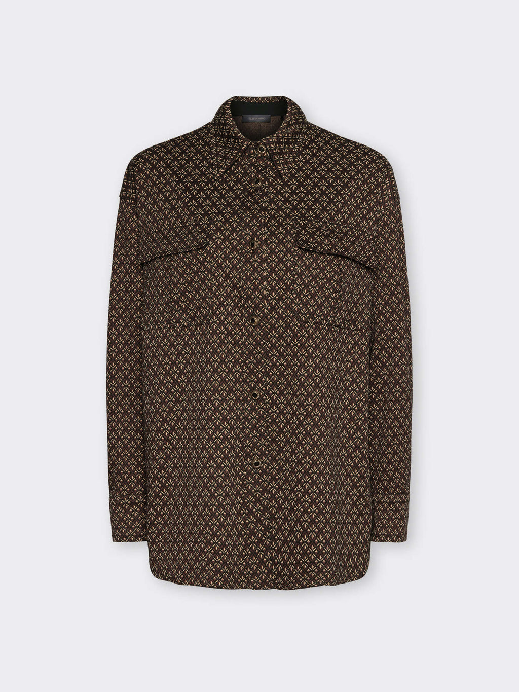 Camicia Overshirt Jacquard Nero - Elena Mirò
