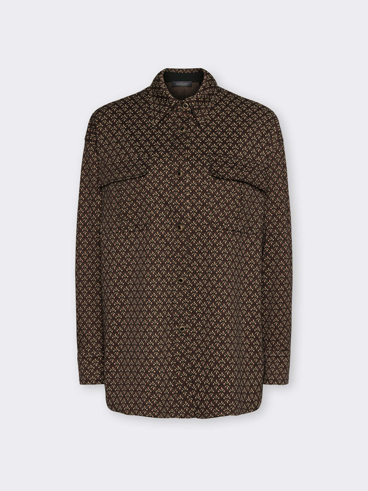 Camicia Overshirt Jacquard Nero - Elena Mirò