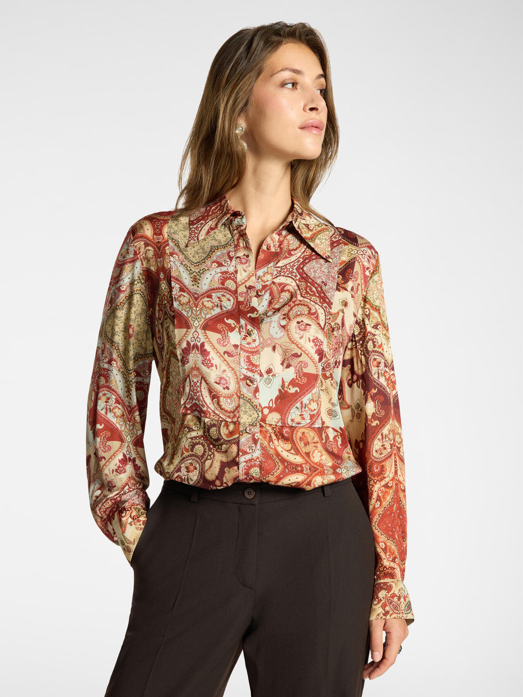 Camicia in Viscosa Stampata Rosso - Elena Mirò