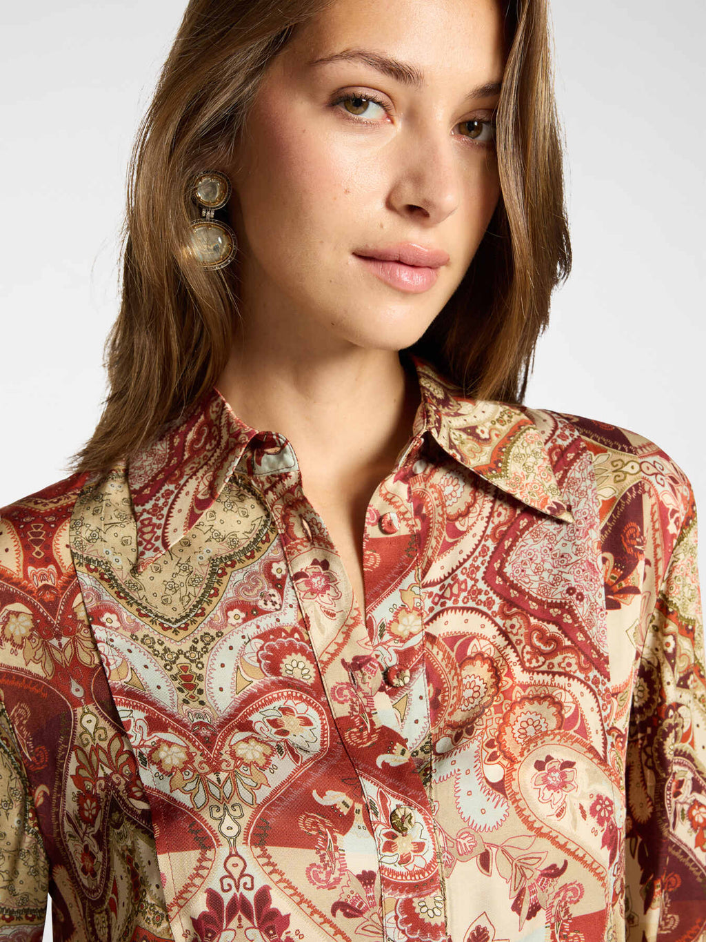 Camicia in Viscosa Stampata Rosso - Elena Mirò