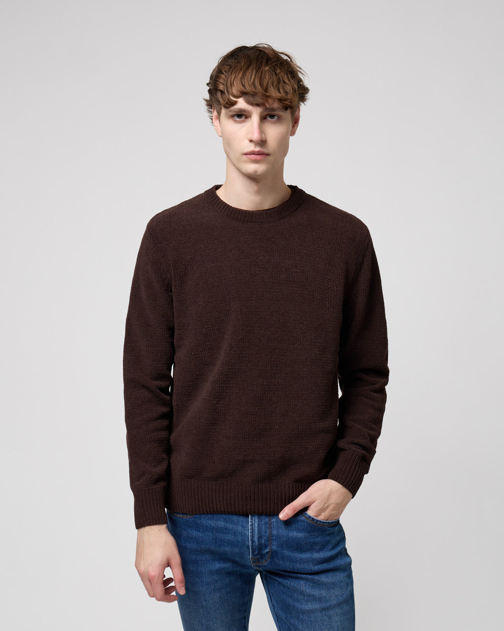Maglione Girocollo in Ciniglia Moro - GIANNI LUPO