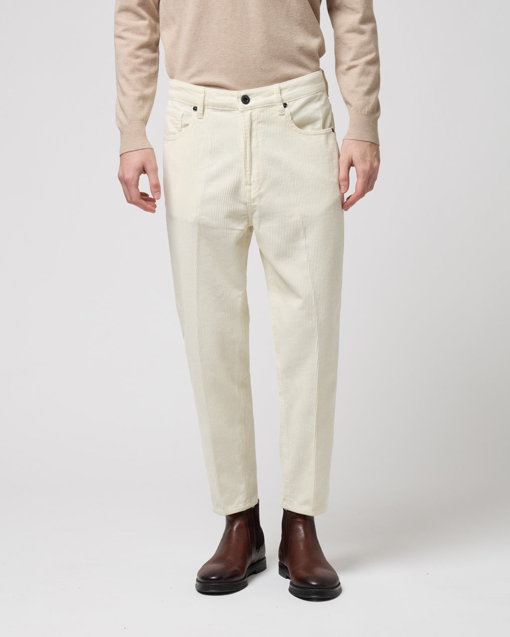 Pantalone Cooper in Velluto a Coste Panna - GIANNI LUPO