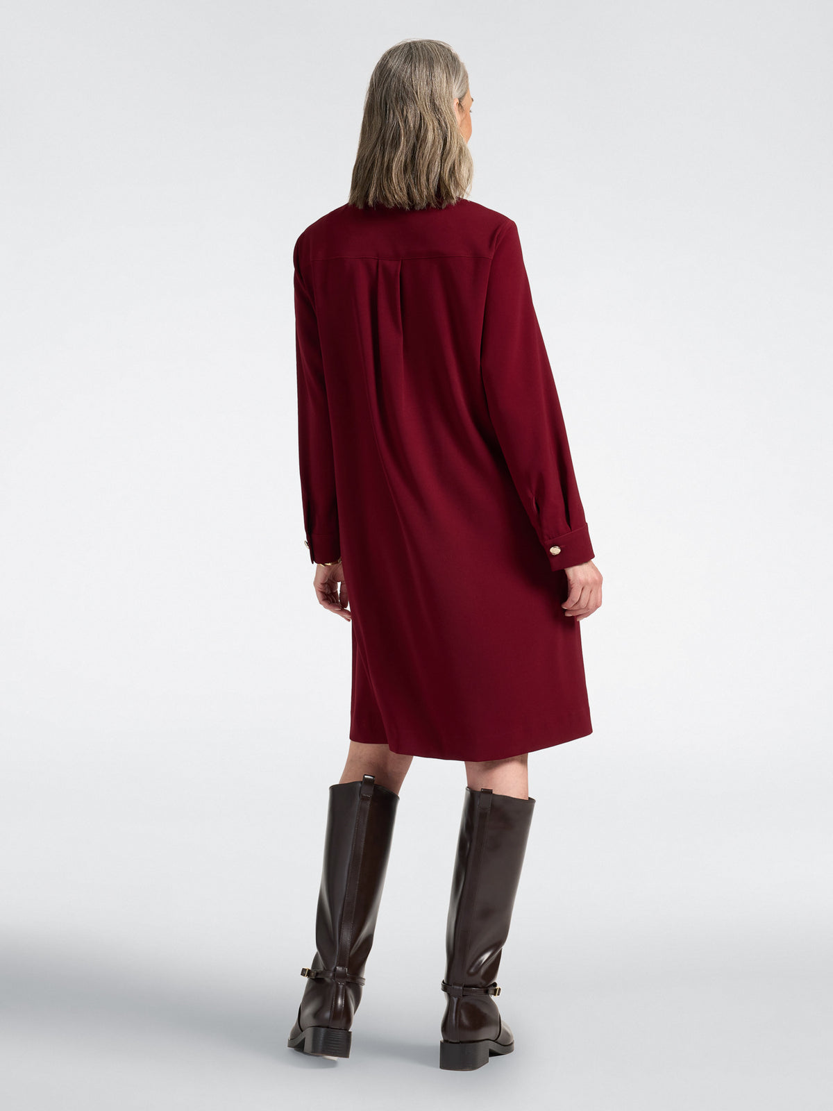 Abito in Cady con Collo Alto Bordeaux - Elena Mirò
