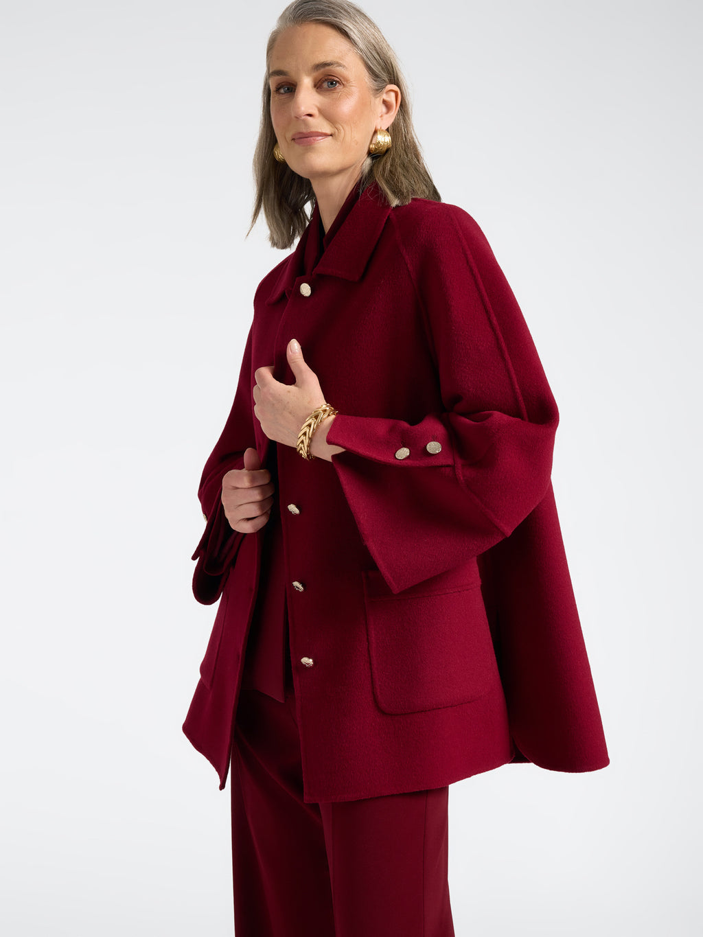 Cappotto Misto Lana Double Bordeaux - Elena Mirò
