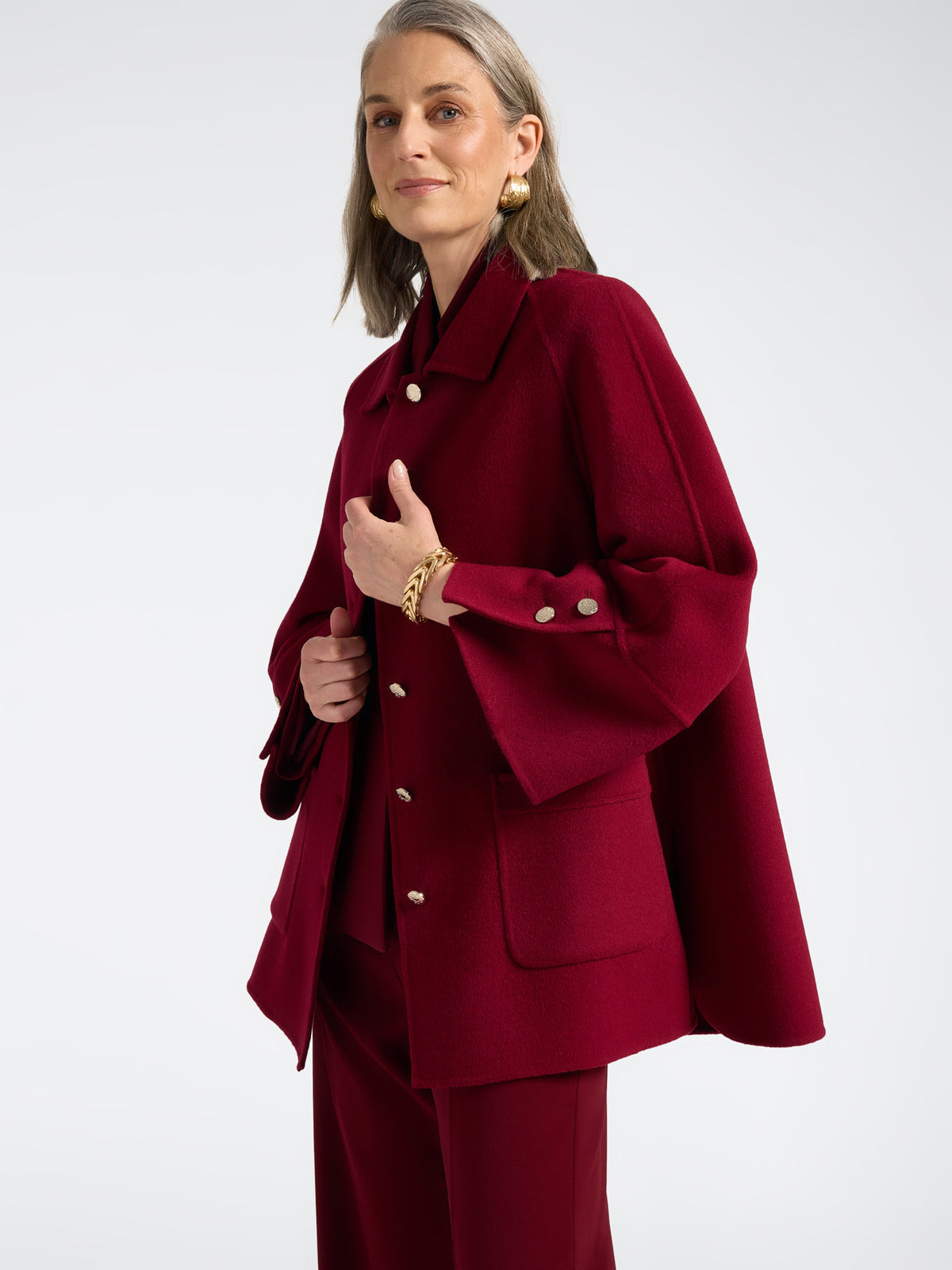 Cappotto Misto Lana Double Bordeaux - Elena Mirò