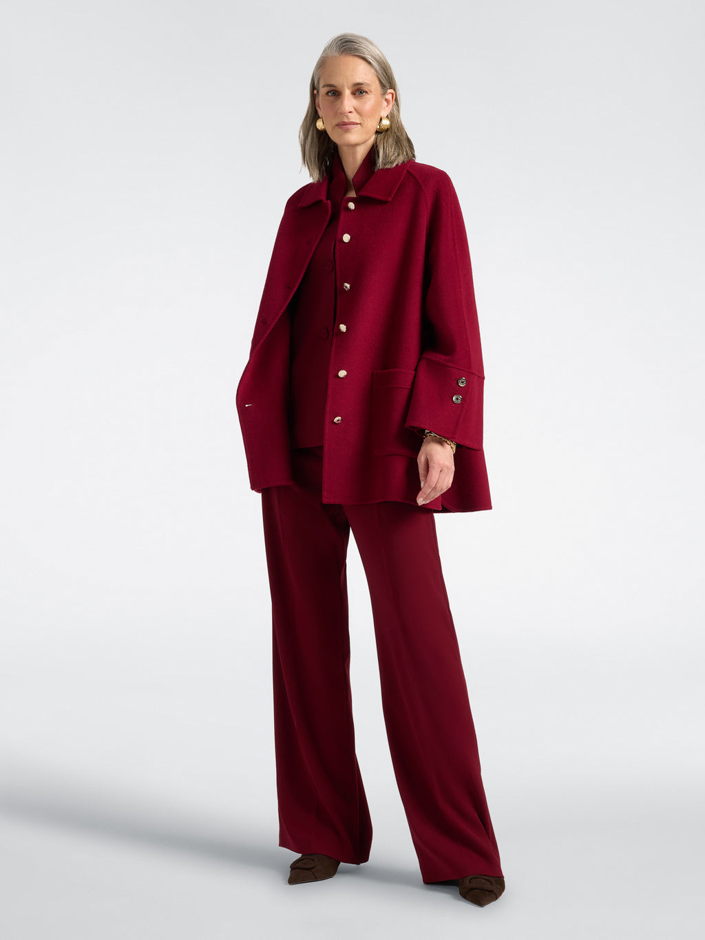 Cappotto Misto Lana Double Bordeaux - Elena Mirò