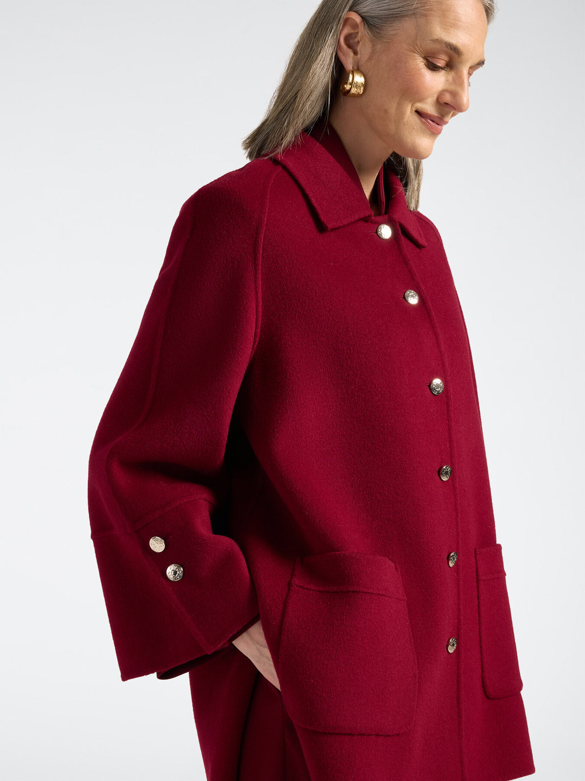 Cappotto Misto Lana Double Bordeaux - Elena Mirò