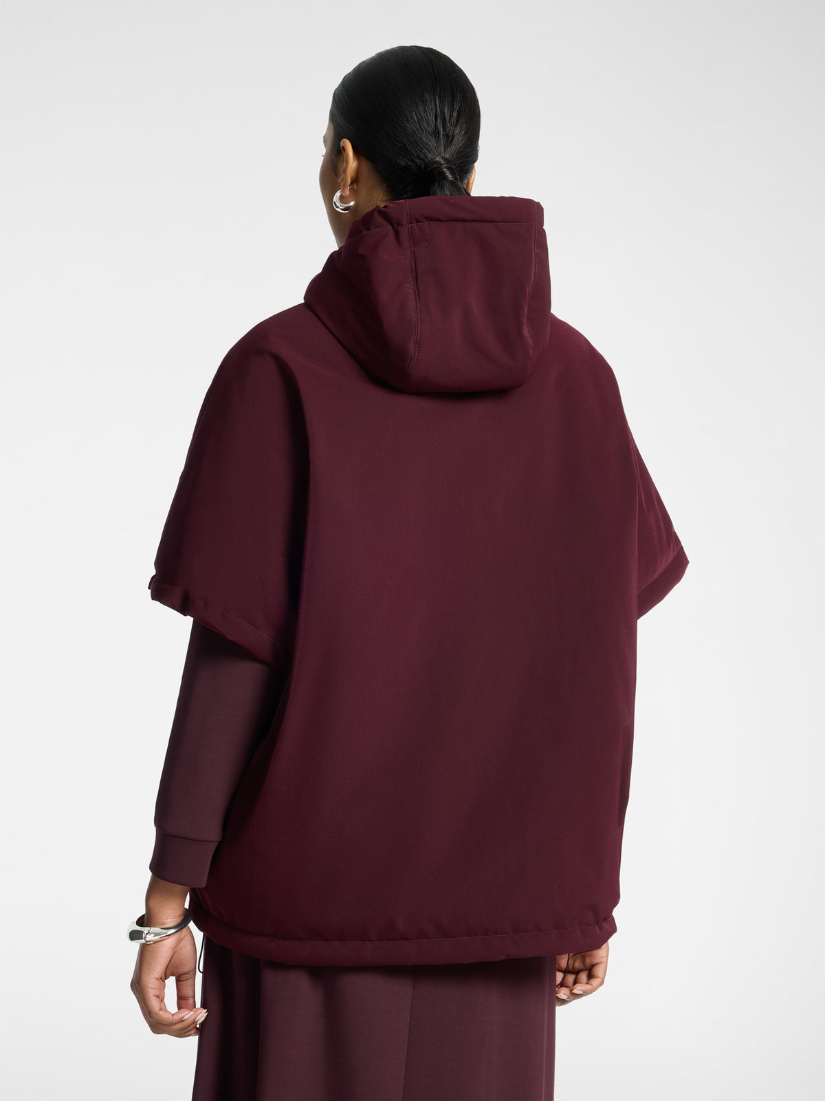 Cappa Lightweight in Nylon con Maniche Corte Bordeaux - Elena Mirò