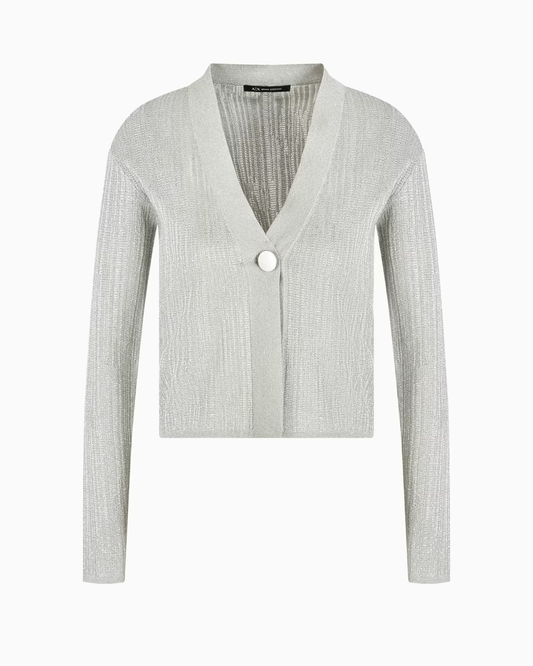 Cardigan Corto in Maglia Lurex Armani Exchange