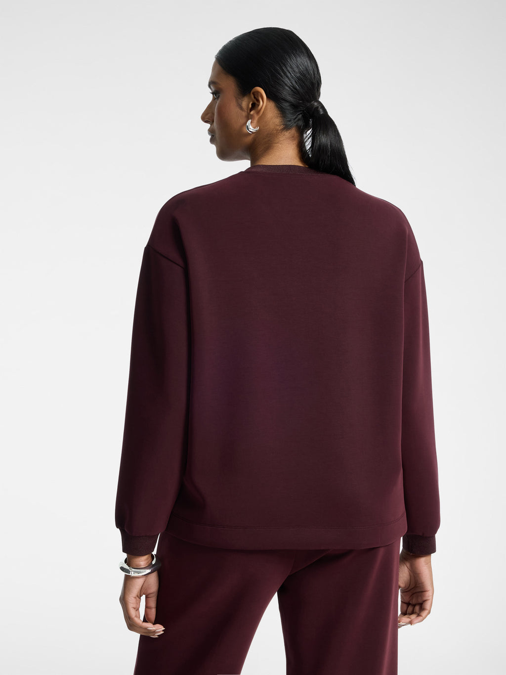 Felpa con Ricamo Monogram Bordeaux - Elena Mirò