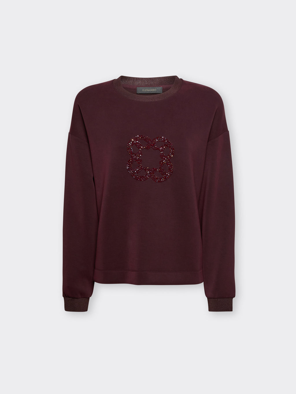 Felpa con Ricamo Monogram Bordeaux - Elena Mirò