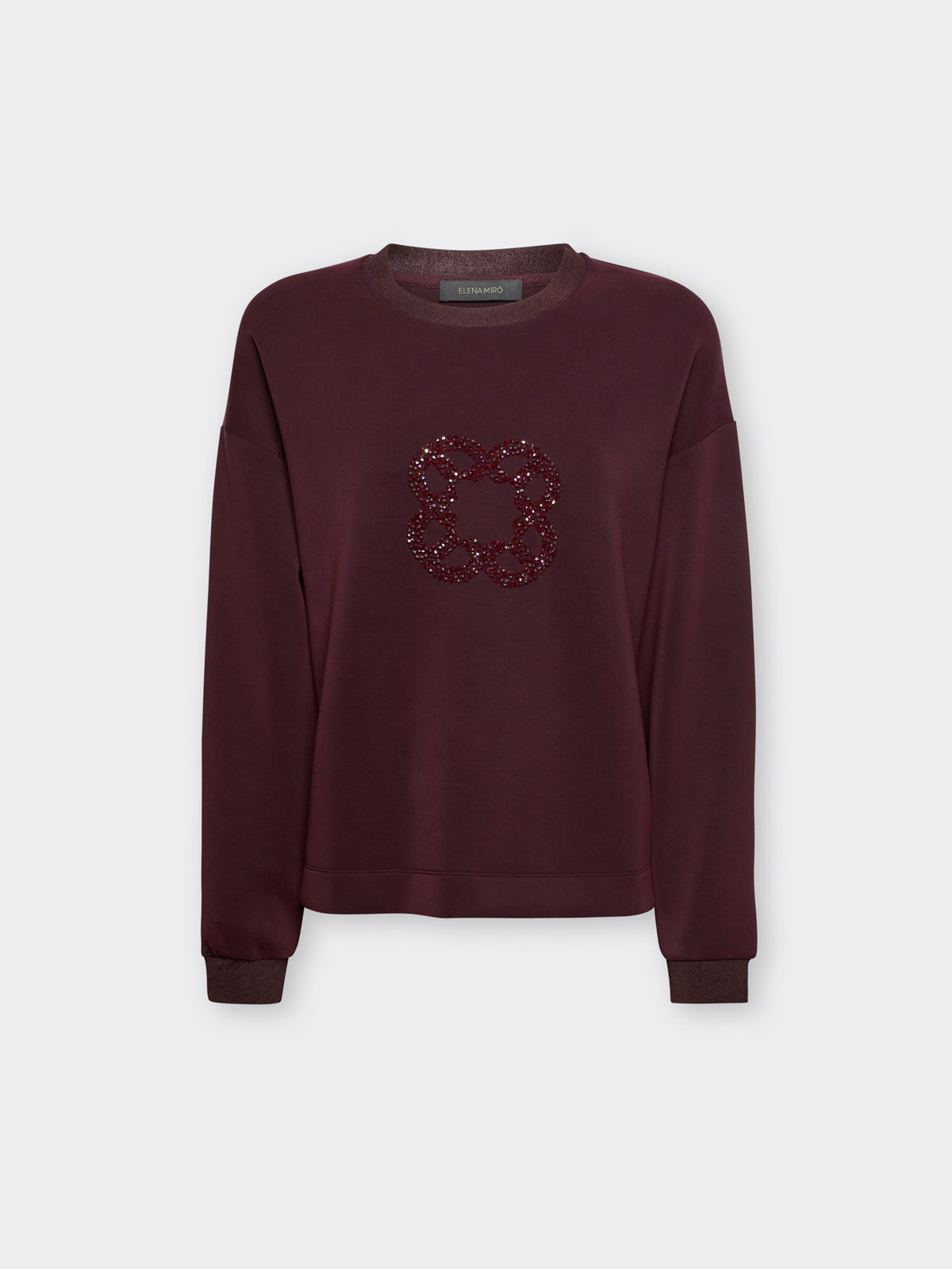 Felpa con Ricamo Monogram Bordeaux - Elena Mirò