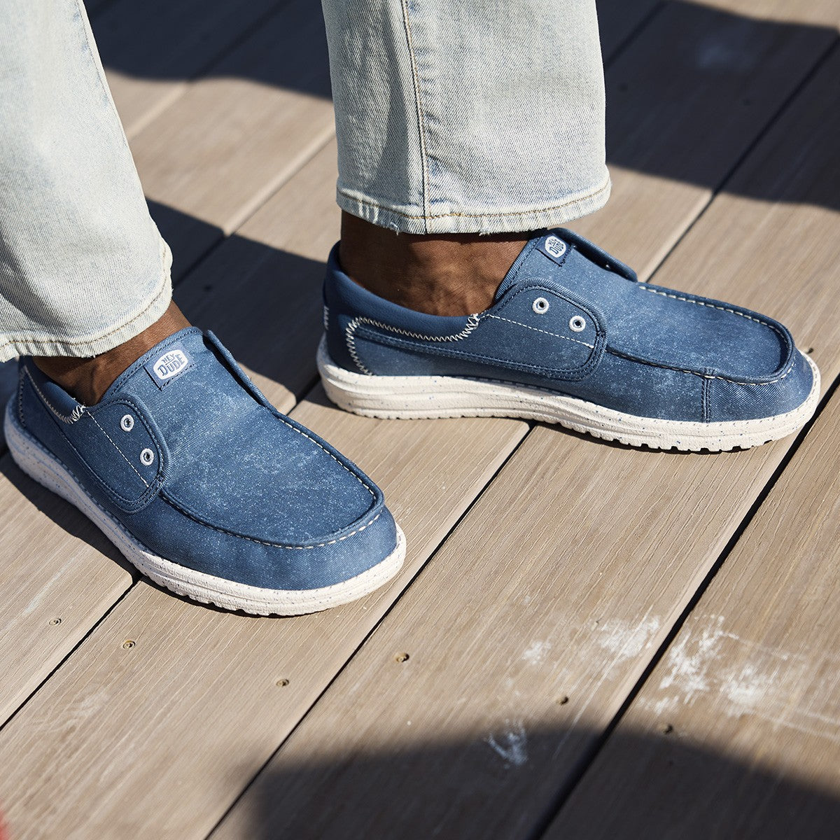 Hey Dude Wally Cru Stretch Canvas Blu