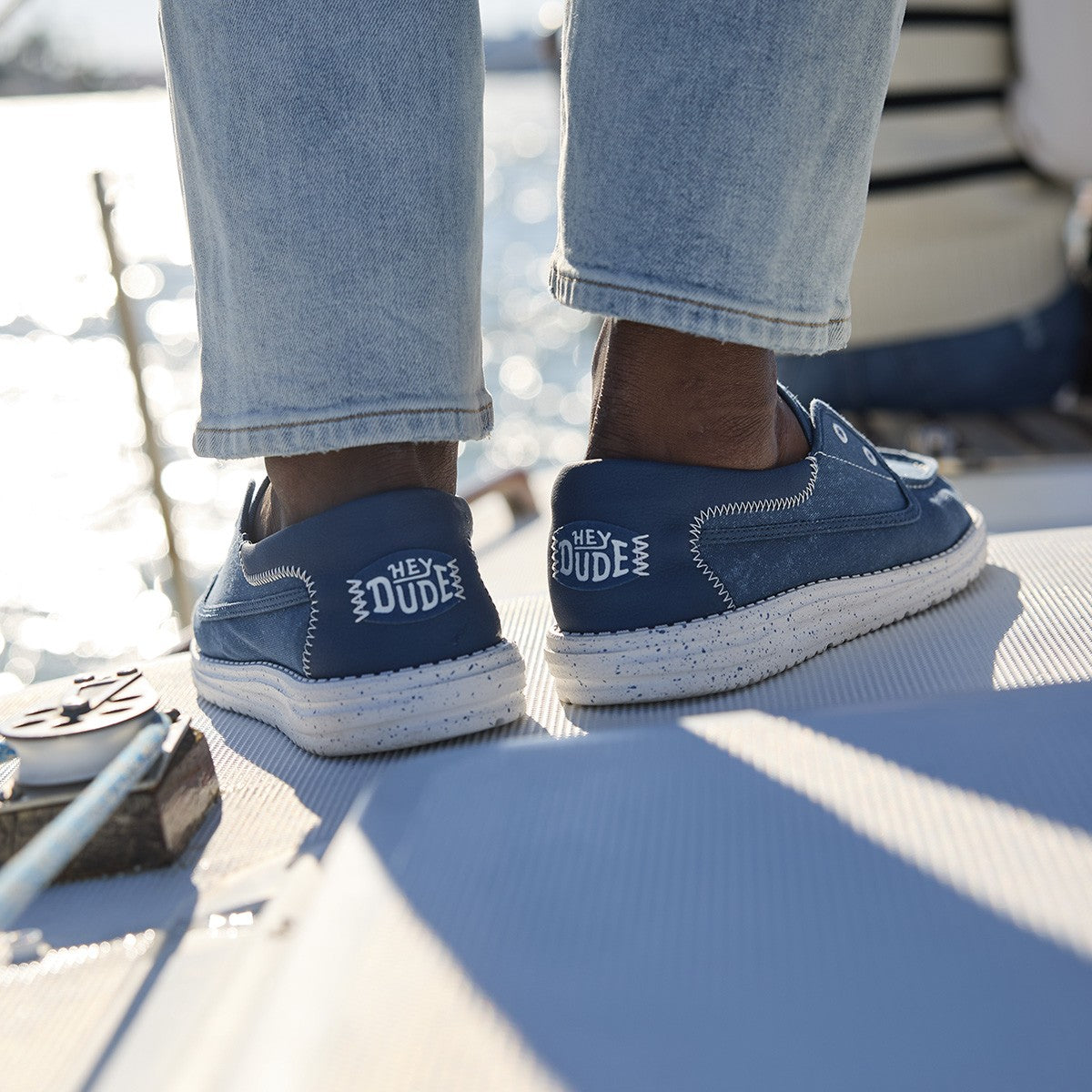 Hey Dude Wally Cru Stretch Canvas Blu