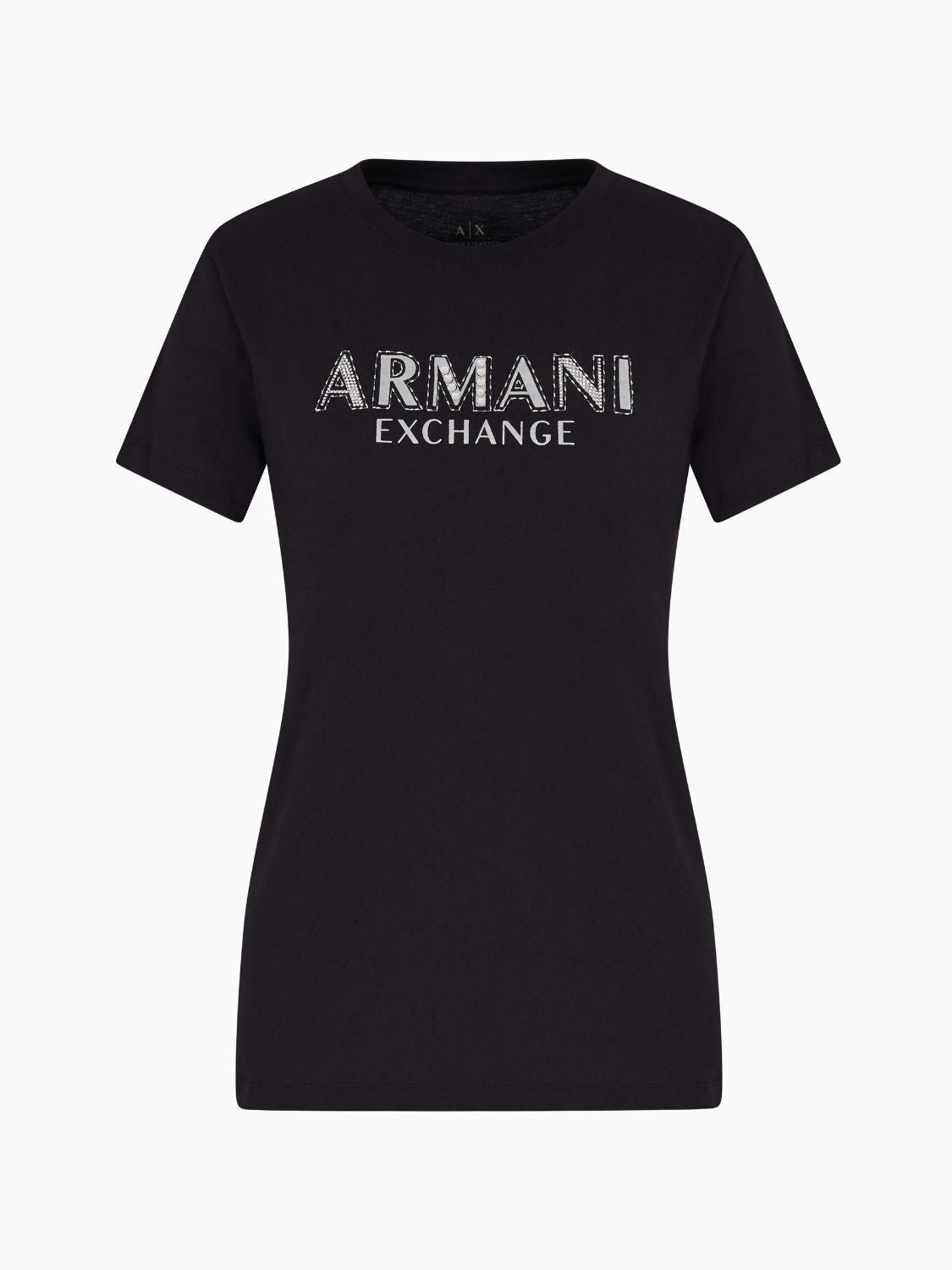 T-shirt Nera A|X con Logo Decorato