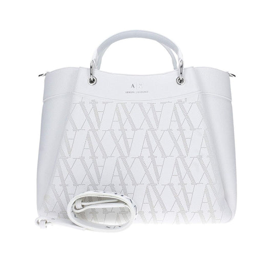 Borsa Bianca Armani Exchange con Logo Intagliato