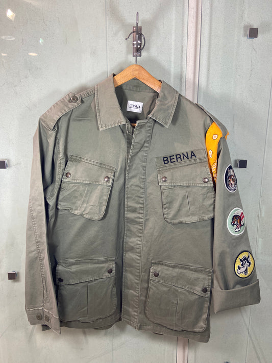 Field Jacket  con Ricami e Patch