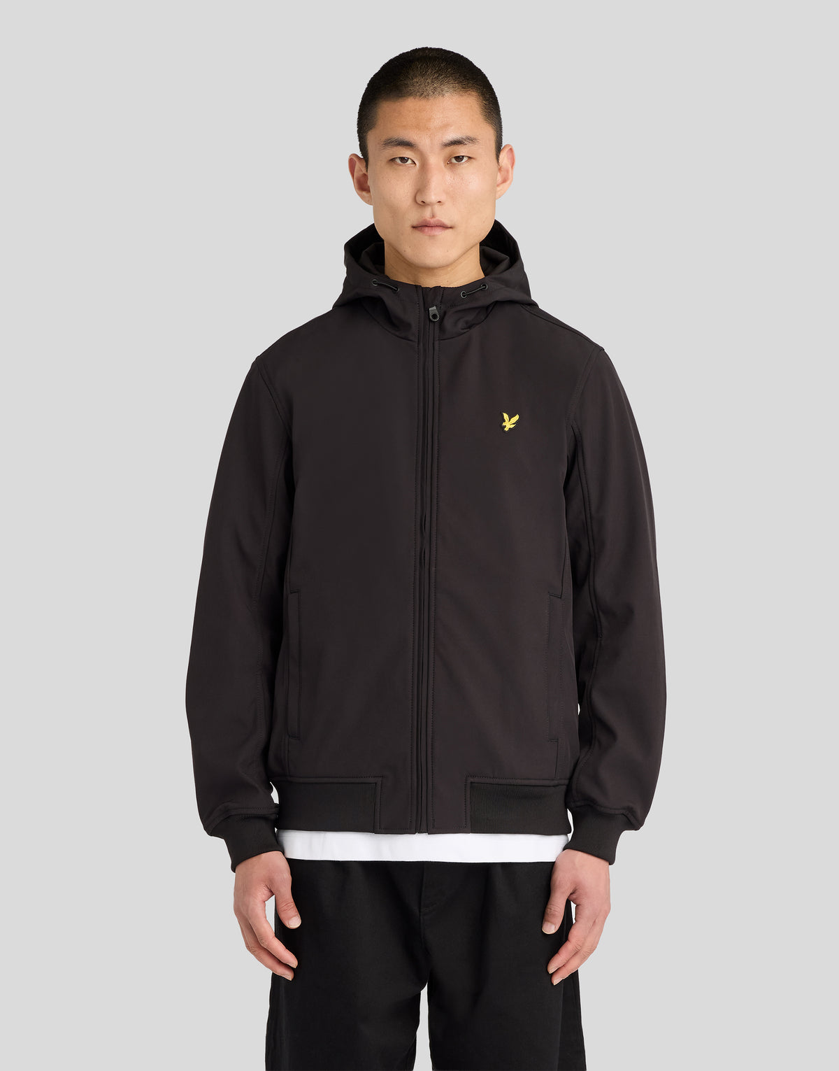 Giubbino Soft Shell con Cappuccio Nero - Lyle & Scott