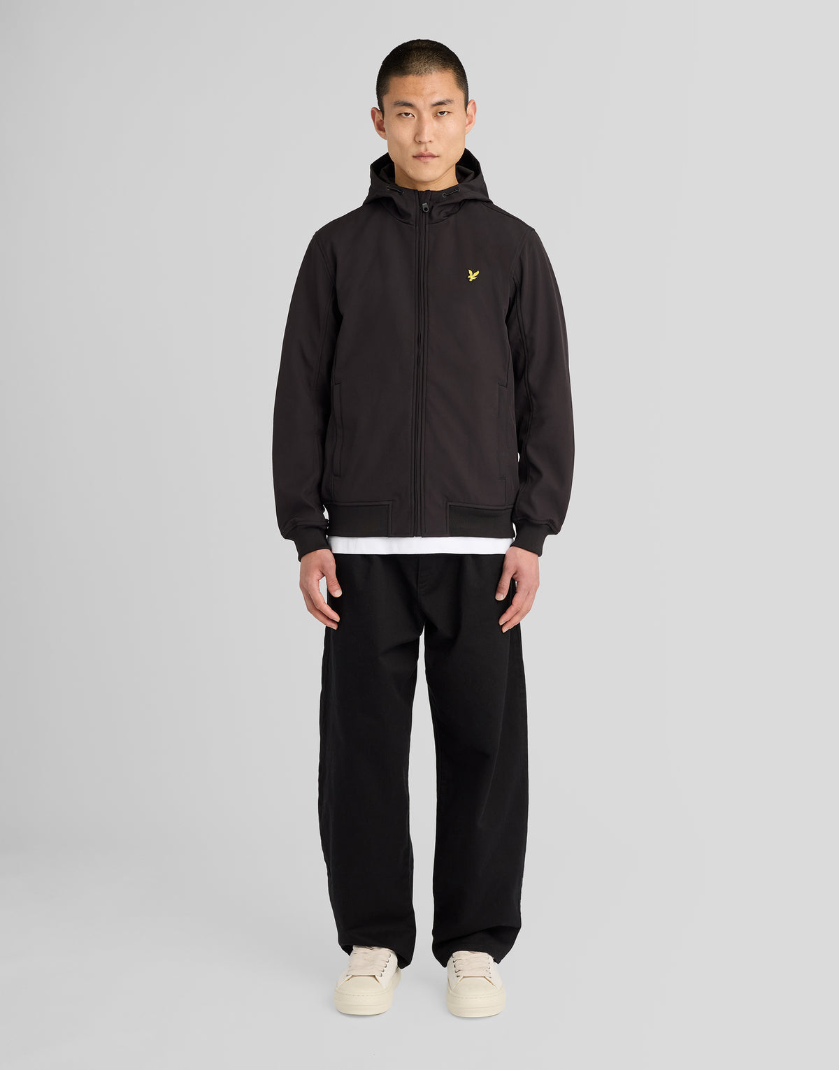 Giubbino Soft Shell con Cappuccio Nero - Lyle & Scott