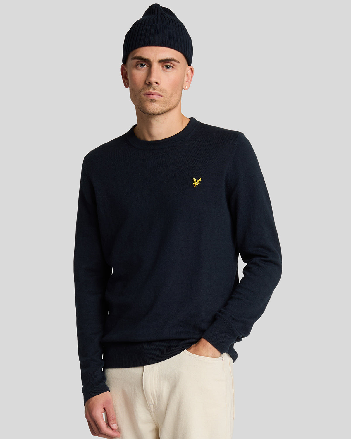 Maglione Girocollo in Lana Merino Blu Navy - Lyle & Scott