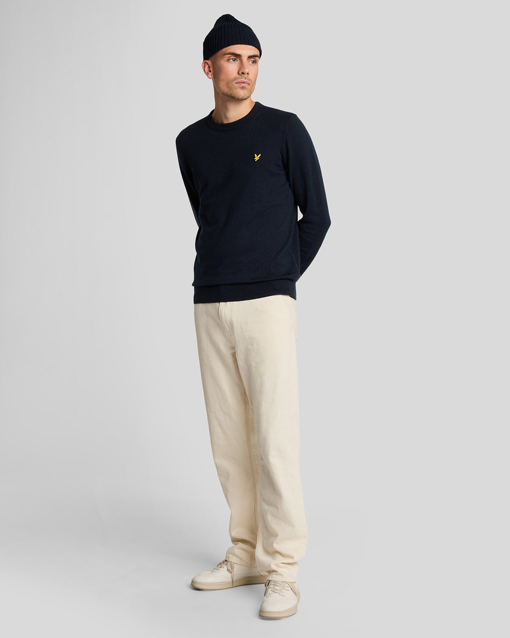 Maglione Girocollo in Lana Merino Blu Navy - Lyle & Scott