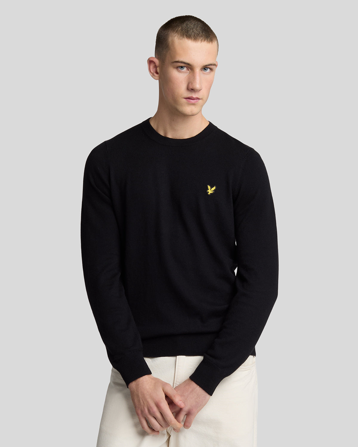 Maglione Girocollo in Lana Merino Nero - Lyle & Scott