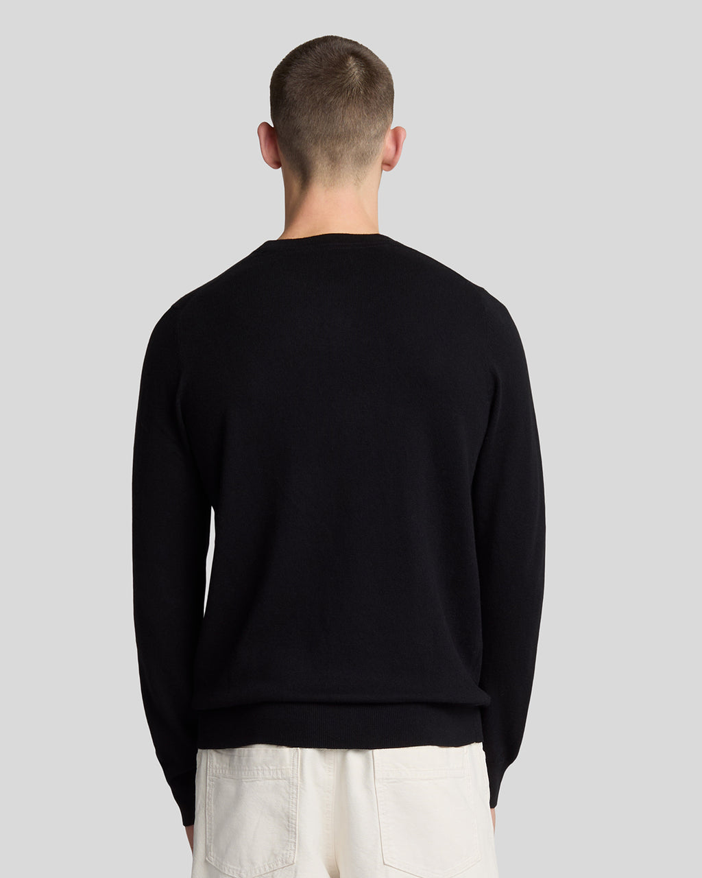 Maglione Girocollo in Lana Merino Nero - Lyle & Scott