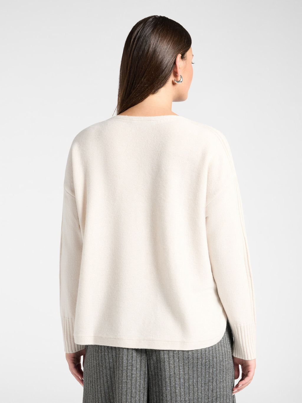 Maglia in Pura Lana Scollo Barchetta Beige - Elena Mirò