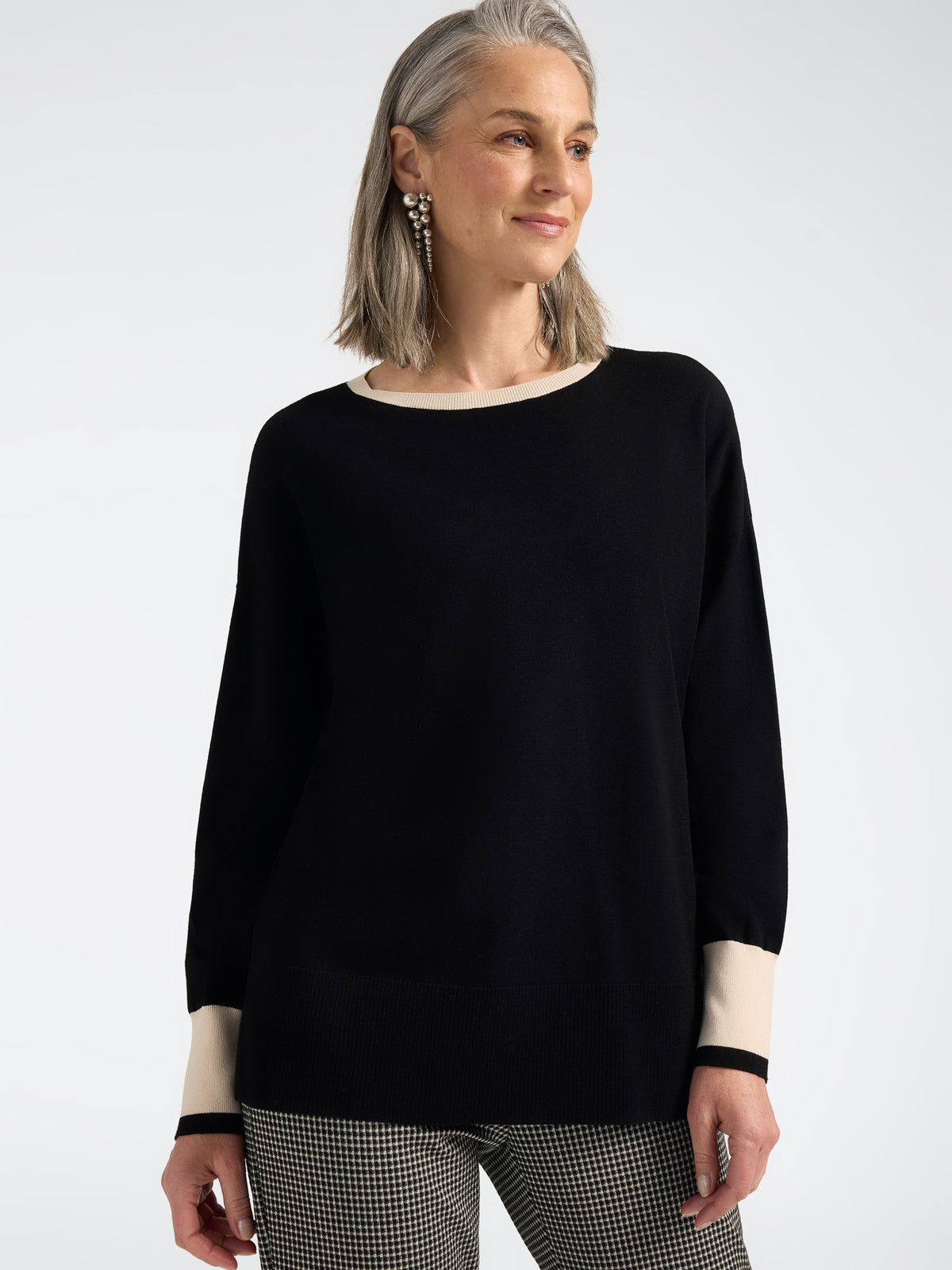 Maglia Girocollo in Viscosa Nero - Elena Mirò