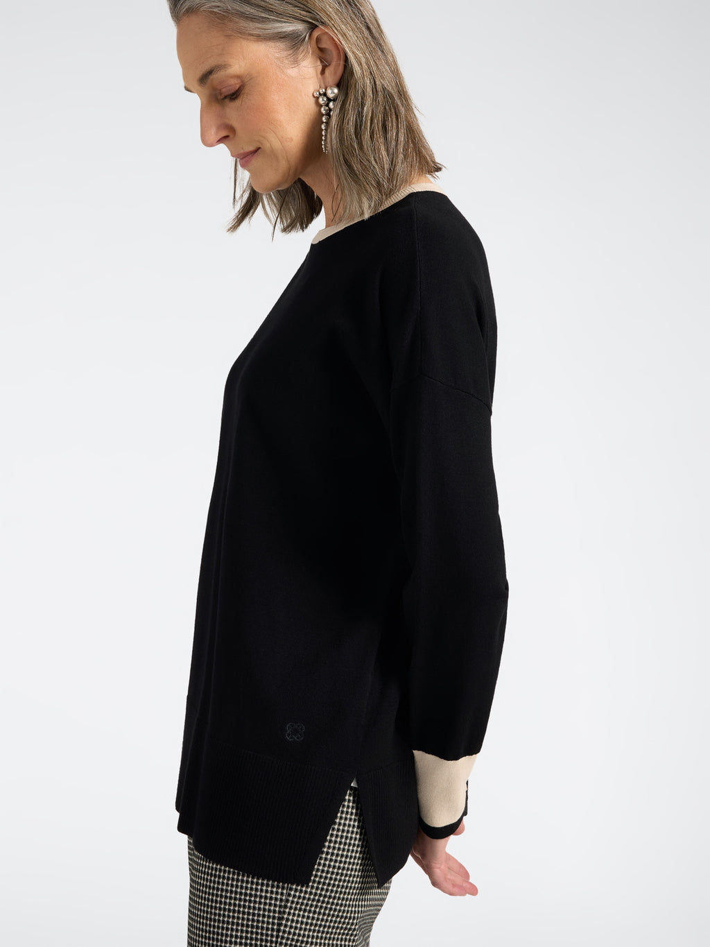 Maglia Girocollo in Viscosa Nero - Elena Mirò