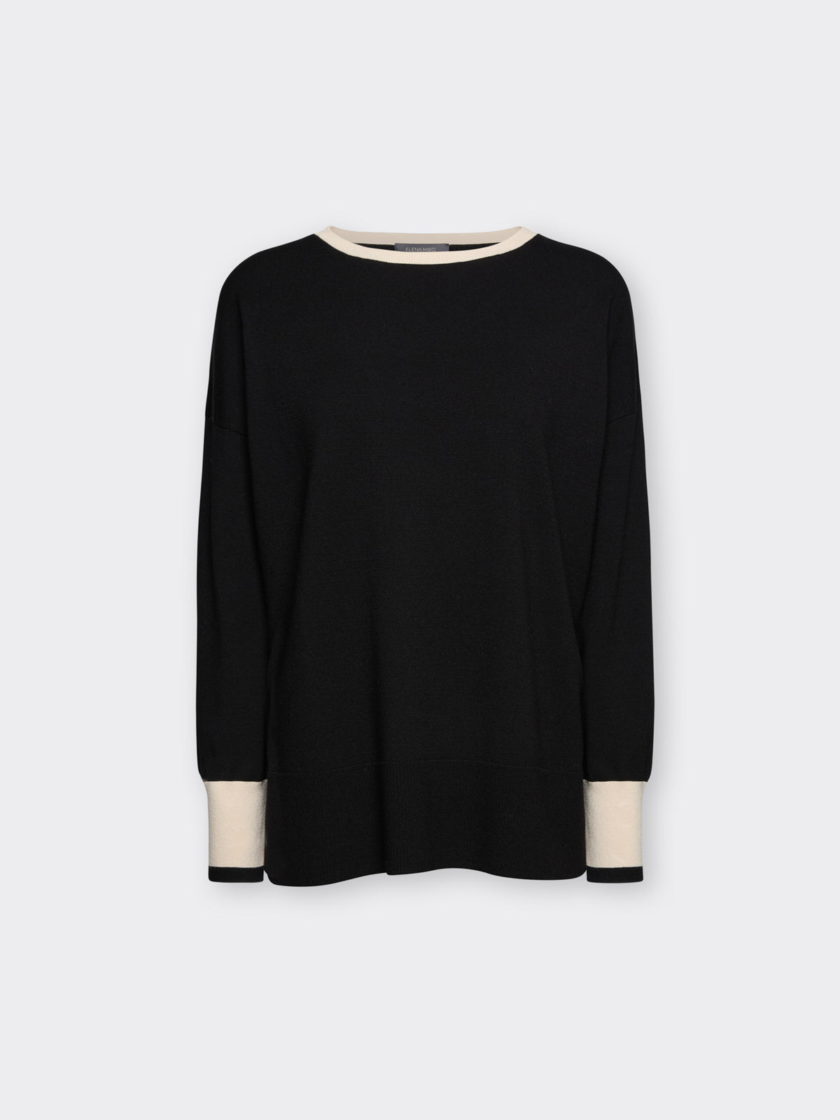 Maglia Girocollo in Viscosa Nero - Elena Mirò