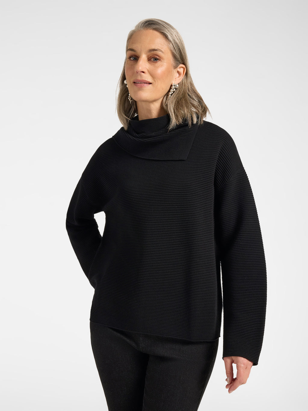 Maglia con Collo Staccabile Nero - Elena Mirò