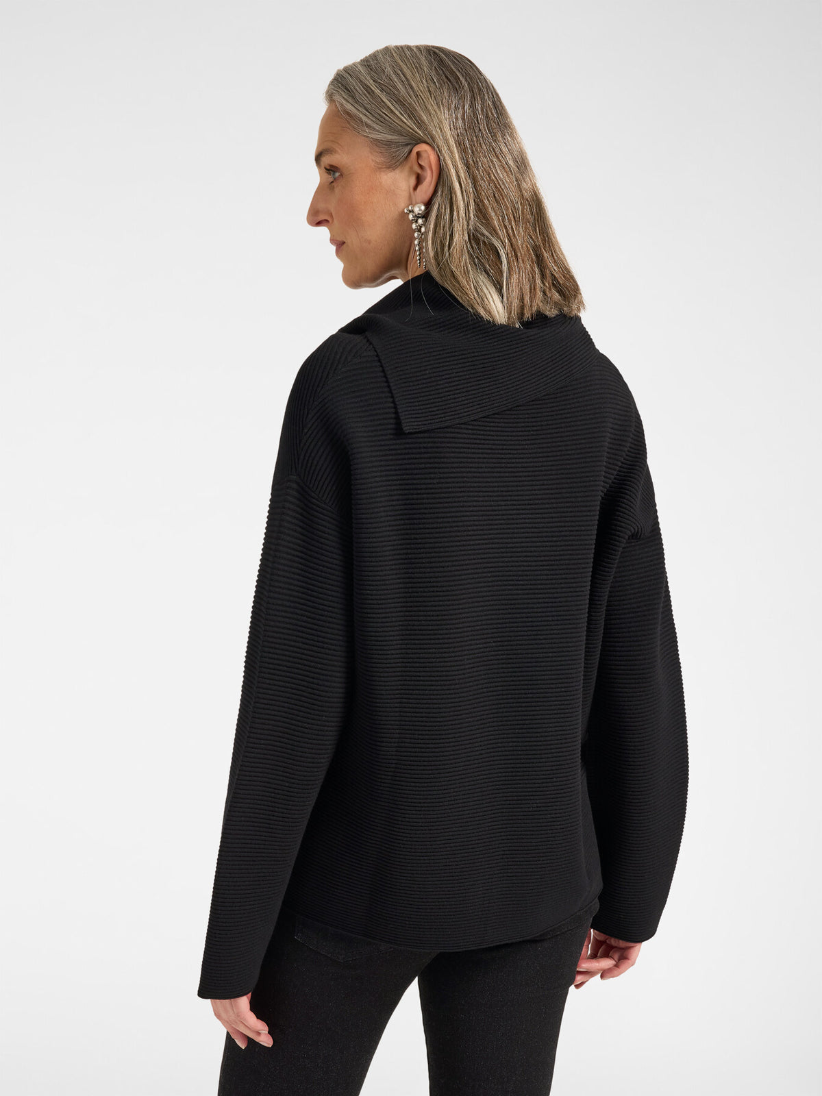 Maglia con Collo Staccabile Nero - Elena Mirò