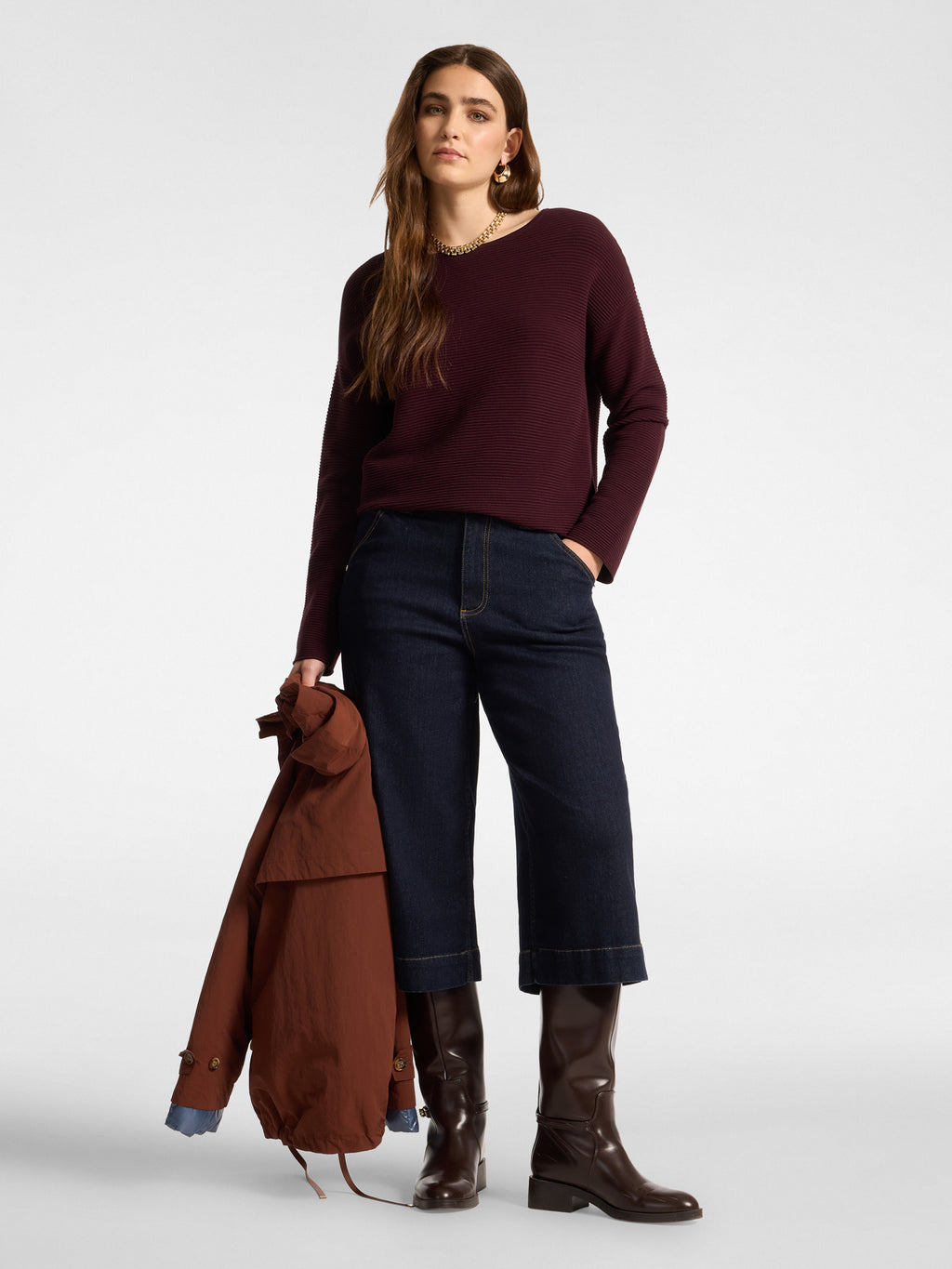 Maglia con Collo Staccabile Bordeaux - Elena Mirò