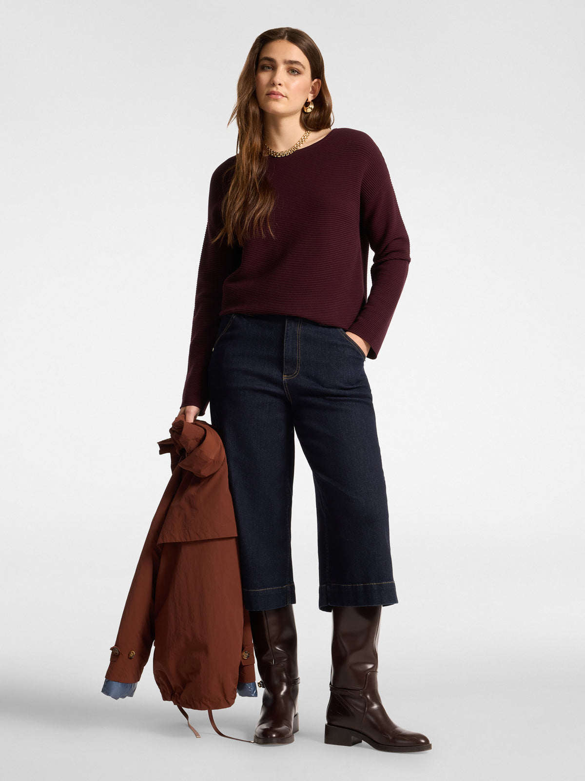 Maglia con Collo Staccabile Bordeaux - Elena Mirò
