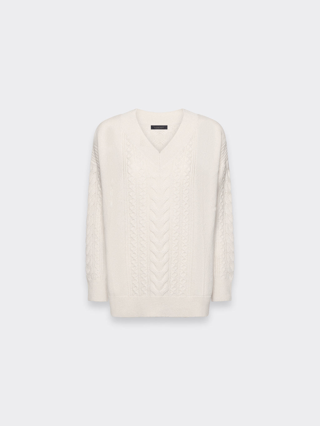 Maglia in Pura Lana Lavorazione Trecce Beige - Elena Mirò