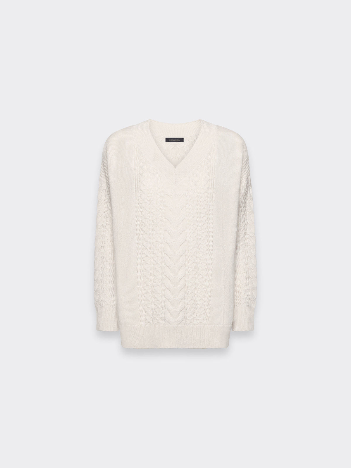 Maglia in Pura Lana Lavorazione Trecce Beige - Elena Mirò
