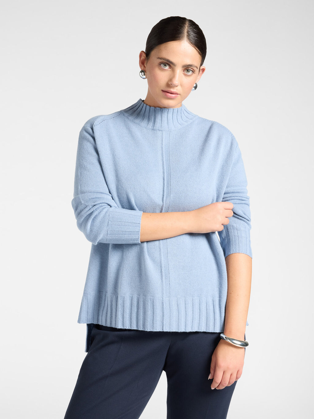 Maglia Dolcevita in Pura Lana Azzurro - Elena Mirò